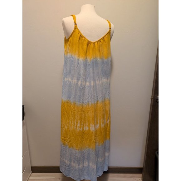 KNOX ROSE Tie Dye Maxi Dress Size Medium Linen Blend Beach Boho - Picture 4 of 6